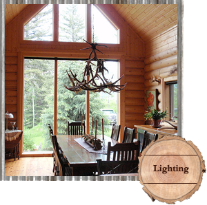 Unique Antler Chandelier in a Big Sky Log Home